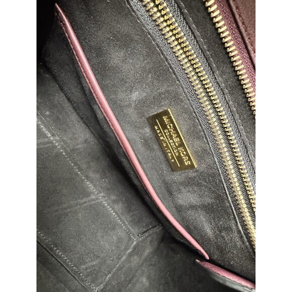 Michael Kors Collection GRACIE Tote Burgundy Leather + Python Embossed Wallet - Picture 15 of 16